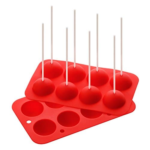 Image of Premier Housewares 805378 Silicone Cake Pops Mould, Cupcake Baking Cup - - Red, 8 Mould