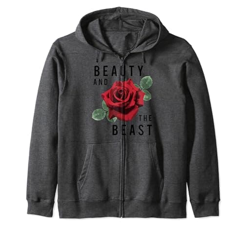 Image of Disney Beauty And The Beast Rose Zip Hoodie