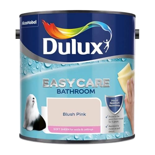 Image of Blush Pink Dulux Easycare Bathroom Soft Sheen Paint 2.5L – Moisture & Steam Resistant, Mould Protection, Washable Durable Finish for Bathroom Walls & Ceilings