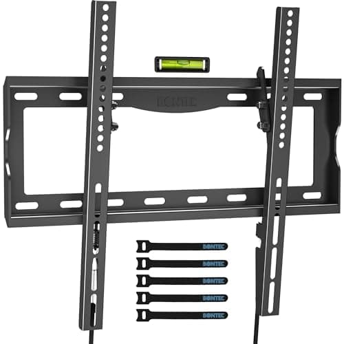 Image of BONTEC TV Wall Mount Bracket for 26-65 inch LCD/LED/OLED Flat/Curved TVs, VESA 400x400mm, Full Motion & Tilting Slim Design up to 55kg, Fits Most TVs, Bubble Level and Cable Ties Included