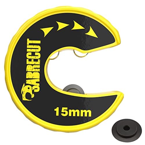 Image of 1 x SabreCut APSC15 15mm (19/32") Automatic Clip & Twist Action Pipe Cutter Tube Slice Compact Zinc Alloy Body with Longlife SKS-3 High Chrome Tool Steel Cutting Wheel (Spare Wheel Included)