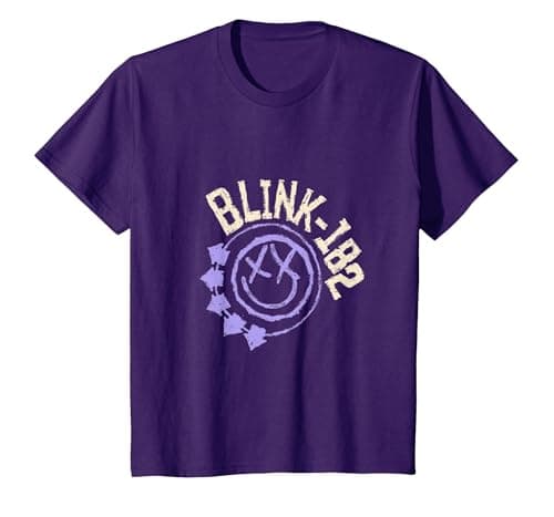 Image of Official Blink-182 Purple Smiley Logo T-Shirt, Youth, Purple, Large
