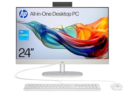 Image of HP 24” All-in-One Desktop PC | Intel® Core™ i3-N300 Processor | 8 GB RAM | 256 GB SSD | Intel UHD Graphics | FHD Display | Windows 11 Home | Dual Speakers | Shell White | 24-cr0063sa