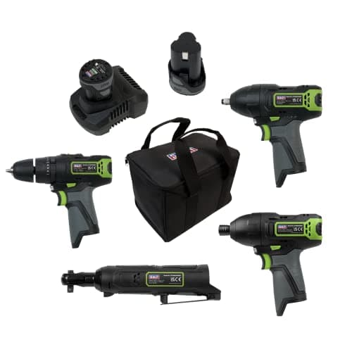 Image of Sealey SV108 Series 4 x 10.8V Cordless Combo Kit - 2 Batteries - CP108VCOMBO2