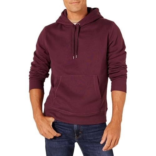 Image of Amazon Essentials Men's Pullover Sweatshirt Hoodie (Available in Big & Tall), Burgundy, M