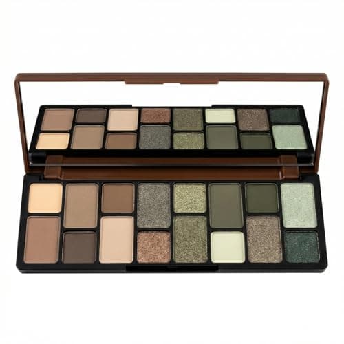 Image of QUIWEN 16 Colour Eyeshadow Palette: Earth Neutrals & Olive Green Tones - Highly Pigmented Matte and Shimmer Finishes - Long Lasting, Blendable Eye Makeup with Built-in Mirror