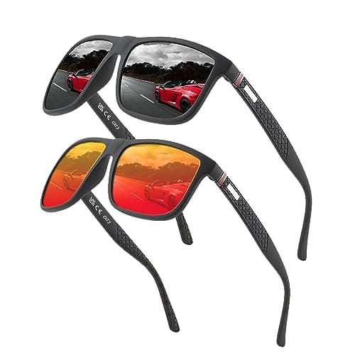 Image of Perfectmiaoxuan Polarized sunglasses for men/women; Vintage/classic/elegant light frame; HD pilot lenses; Golf/driving/fishing/travel Eyewear