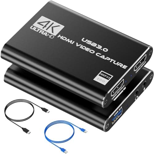 Image of Video Capture Card, USB 3.0 Audio Video Capture Card, 4K HDMI Capture Card HDMI Loop-Out, 1080P 60FPS/2K 30FPS Video Game Capture for Streaming, Works for PS5/Switch/Camera/PC/OBS