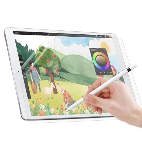 Image of YMXuan 2-Pack Paper Screen Protector for iPad 9th/8th/7th Generation (2021/2020/2019) 10.2 Inch, Matte PET Film, Write as Real Paper, High Sensitivity, Anti Glare Screen Protector for iPad 9/8/7