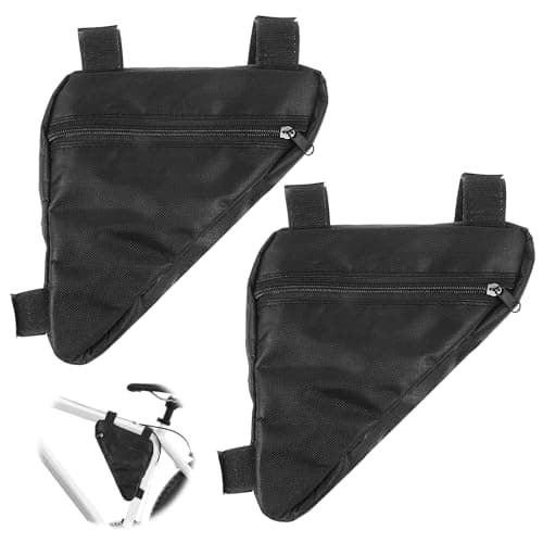 Image of Xinjoduz 2PCS Bike Frame Bag Black Waterproof Mountain Bicycle Bag Small Bikes Top Tube Pouch for Road and Mountain Bikes Lightweight Cycling Storage Bags