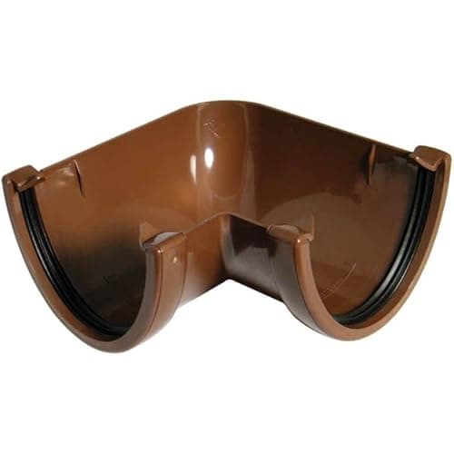 Image of RAH1BR (90 Degree Angle) in The Floplast (Brown) Hi-Cap Guttering Range Gutter:115mm DOWNPIPE: 68 or 80mm Select Individual Components as Required