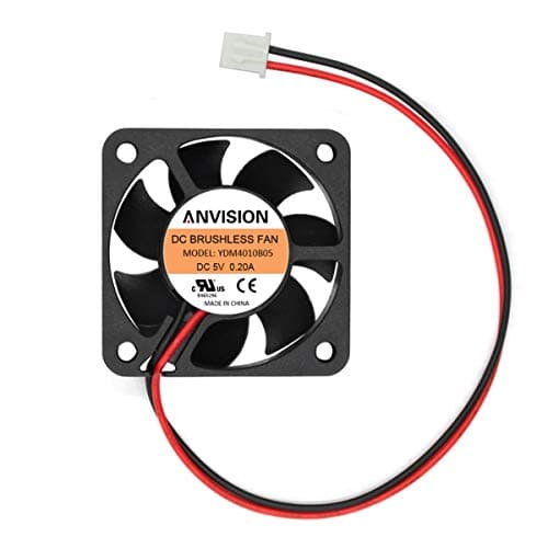 Image of ANVISION 40mm x 10mm DC 5V Brushless Cooling Fan, Dual Ball Bearing, 2-Pin