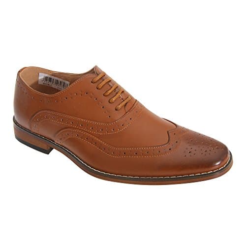 Image of Goor TOMMY Boys Lace Up Brogue Oxford Shoes Tan UK 3 (Junior)