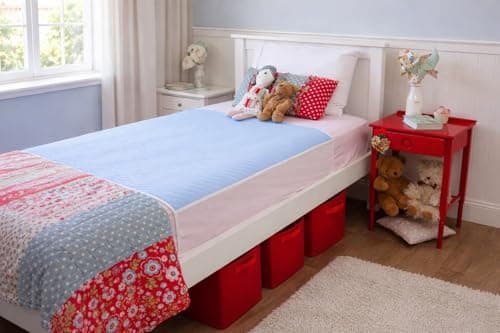 Image of Washable Bed Protector/Pad with Tucks, Blue - Pack of 1