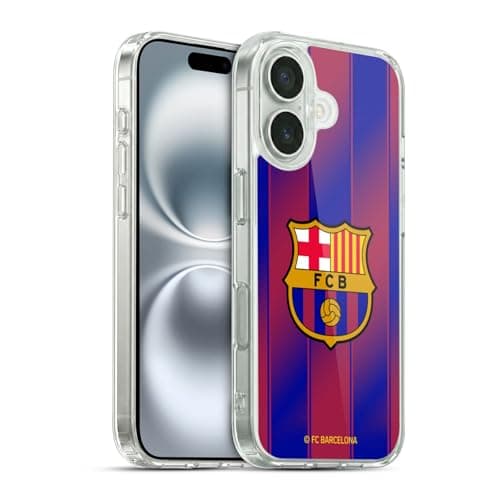 Image of Head Case Designs Officially Licensed FC Barcelona Home 2025/26 Crest Kit Gel Case [Military Grade Protection] Compatible With Apple iPhone 16