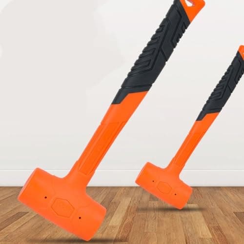 Image of Dead Blow Hammer, Spark-Resistant Non-Rebound Rubber Mallet with Steel Shot Fill, Anti-Slip Grip for Woodworking, Automotive, Tile Installation, and Sheet Metal(1LB)
