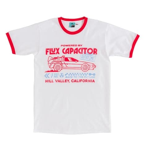 Image of TruffleShuffle Back to The Future Flux Capacitor Ringer T Shirt White