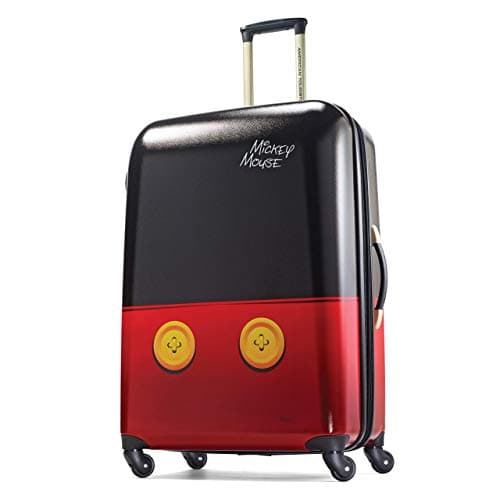 Image of AMERICAN TOURISTER Disney Hardside Luggage with Spinner Wheels, Black,Red/Mickey Mouse Pants, 28", Disney Hardside Luggage with Spinner Wheels