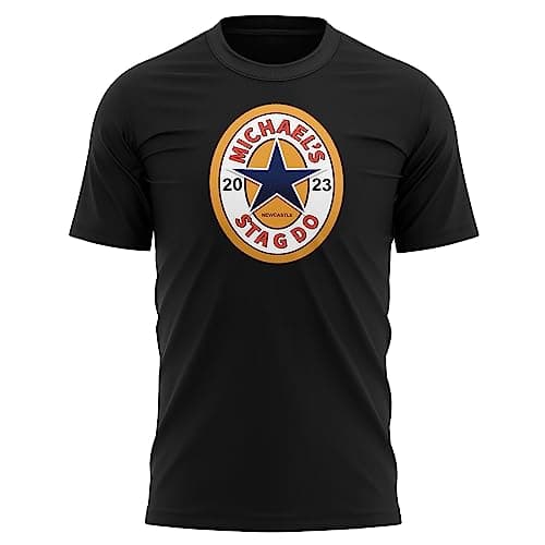 Image of Purple Print House Newcastle Stag Do Personalised T Shirt Mens Toon Funny Tyne Stag Beer Geordie Party, XL, Black