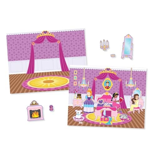 Image of Melissa & Doug Reusable Sticker Books, Princess Sticker Book, Plane Activities Toddlers, Reusable Stickers for Kids Travel Activity Packs, Childrens Books Age 3+