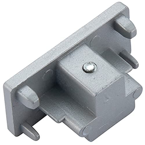 Image of Commercial Track Light Dead End Connector - Single Circuit - Silver Polycarbonate Rail System - Mains Voltage Track - Dimmable Circuit Connector