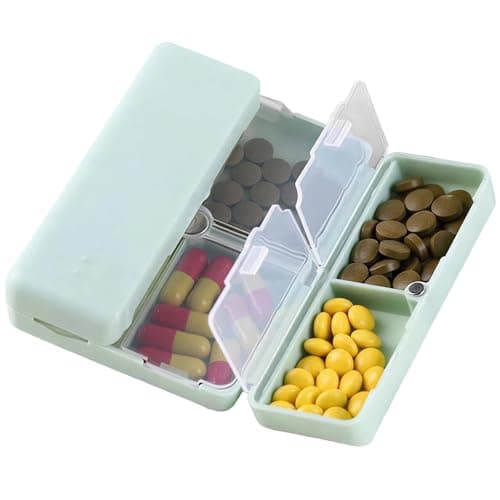 Image of 7 Day Pill Organiser Foldable Pill Box 1 Times a Day 7-Compartment Magnetic Small Travel Medication Organizer with Secure Folding Lid Portable PP Pill Organiser for Supplements Compact Medicine Box