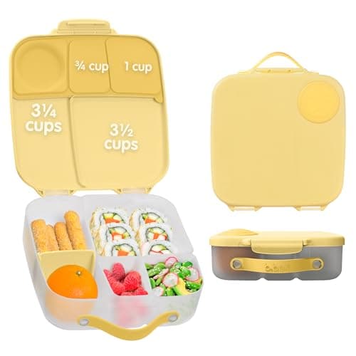 Image of b.box Lunchbox | Large Bento Box with 4 Compartments (2 Leakproof), Removable Divider, Gel Cold Pack | Ideal for School | from 3+ | 2L Capacity