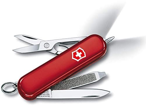 Image of Victorinox Signature Lite Swiss Army Pocket Knife, Small, Multi Tool, 7 Functions, LED, Pen, Red