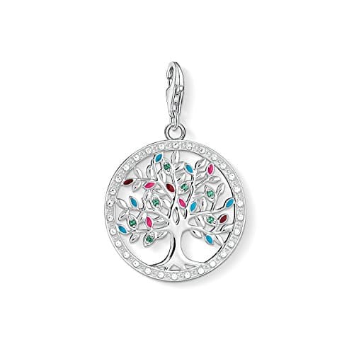 Image of Thomas Sabo Women Charm Pendant Tree of Love Charm Club 925 Sterling Silver 1667-473-7
