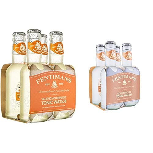 Image of Fentimans Valencian Orange Tonic Water, 200ml x 4 Bottles & Connoisseurs Tonic Water, 200ml x 4 Bottles