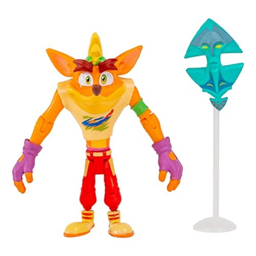Image of Crash Bandicoot Action Figures Retro Crash With Mask | 11cm Retro Toy With Mask And Stand Accessories |Green,purple,red