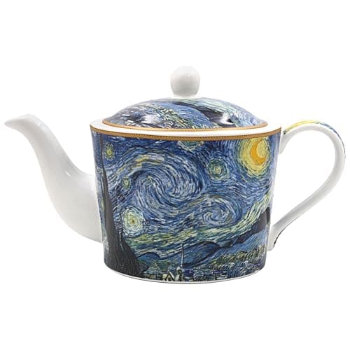 Image of The Leonardo Collection Vincent Van Gogh Van Gogh Teapot Starry Night for Kitchen | Lovely Kitchen Accessories for Home | Without Strainer Tea Pot for Daily Use | Durable Tea Pots for Home & Office