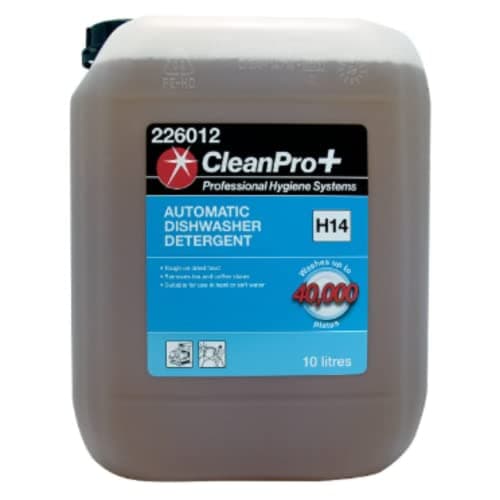 Image of CleanPro+ Automatic Dishwasher Detergent H14 10 Litres – Professional Machine Dishwashing Liquid – Heavy-Duty Grease & Stain Removal – Catering & Commercial Use