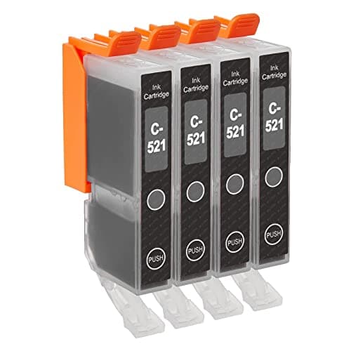 Image of Go Inks C-521GY Compatible Grey Ink Cartridge to replace Canon CLI-521GY for use with Canon PIXMA Printers (Pack of 4), High Capacity