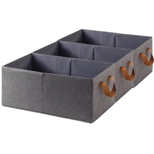 Image of Bigingjia Wardrobe Storage Organiser Set 3,Large Fabric storage baskets with Handles, Collapsible Storage Bins for Organizing Clothes, Toys, Towels, Office Products-Storage Basket for Shelves