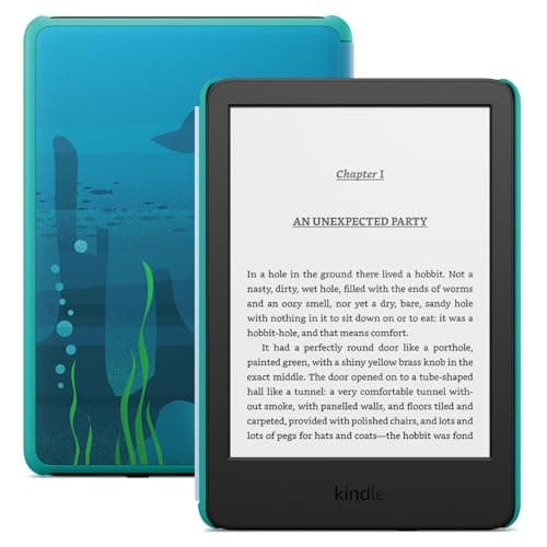 Image of Amazon Kindle Kids (newest gen) - If it breaks, we will replace it, includes age-appropriate books and cover, with glare-free display, faster page turns – 16 GB – Ocean Explorer