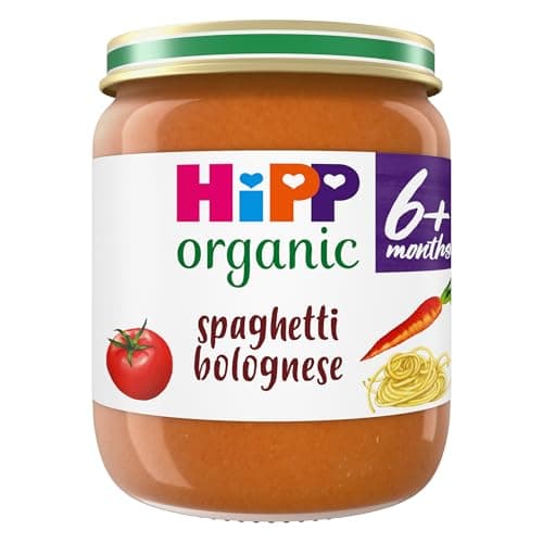 Image of HiPP Organic Spaghetti Bolognese Baby Food Jar 6+ Months 125g (Pack of 6)