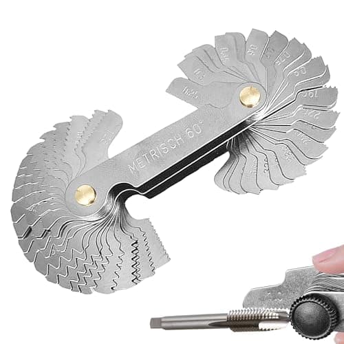 Image of 52 Pcs Stainless Steel Screw Thread Gauge Tool 24 pc Metric 60° and 28 pc Imperial 55° Thread Pitch Cutting Gauge Precise measurement Screw Gauge Measuring Tool for Industrial Measurement