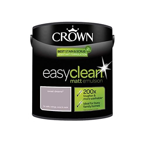Image of 2.5L CROWN Easy Clean MATT Emulsion Multi Surface Paint That can be Used on Walls, Ceilings, Wood and Metal. Stain & Scrub Resistant Formula – Sweet Dreams