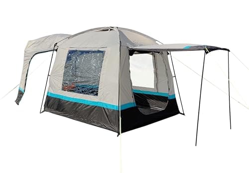 Image of OLPRO Snug Poled Tailgate Campervan Awning – Driveaway Rear Van Awning with Sewn-In Groundsheet – Waterproof Campervan Shelter for Camping, Touring & Outdoor Use