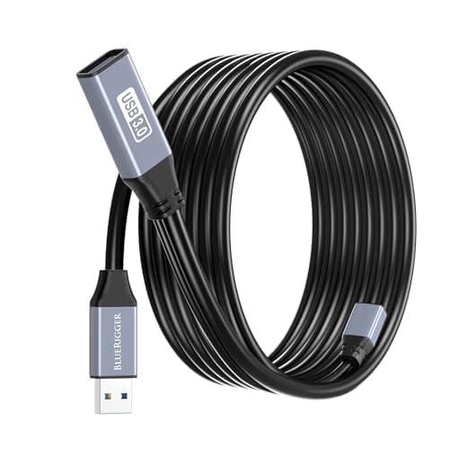 Image of BlueRigger USB 3.0 Extension Cable (10M, Active, 5 Gbps, In-Wall CL3 Rated, Type A Male to Female Adapter Cord, USB-A EXT) - Long USB Repeater Extender for VR, Printer, Hard Drive, Keyboard, Xbox