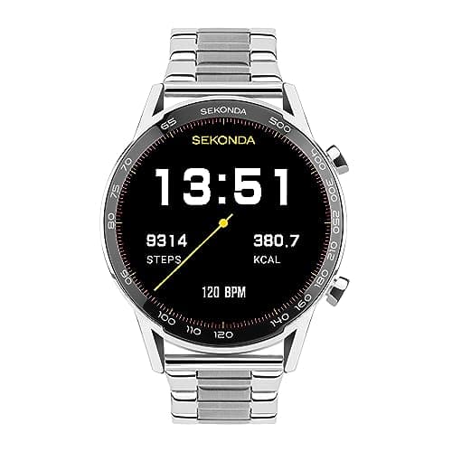 Image of Sekonda Active Plus Smart Watch 45mm with Silver Stainless Steel Strap 30177