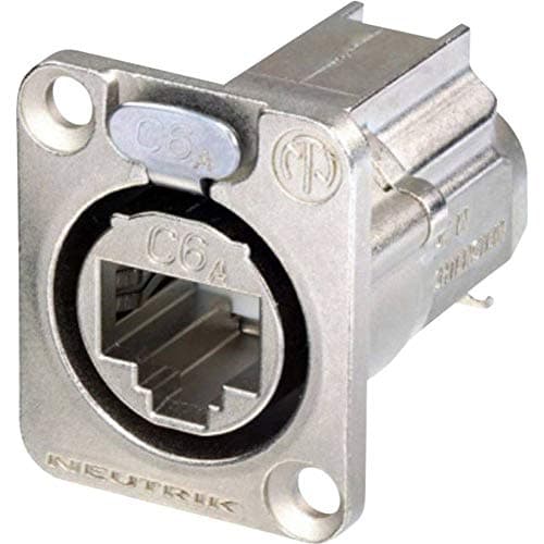 Image of Neutrik RJ45 Data Connector etherCON D Series NE8FDX-Y6 Female Straight Pole 8P8C Nickel