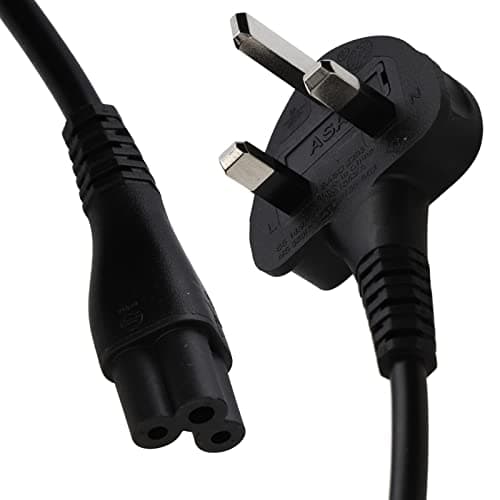 Image of kenable Power Cord UK Plug to C5 Clover Leaf CloverLeaf Lead 2m Cable Black [2 metres]