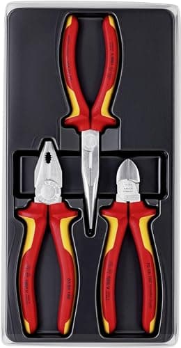 Image of KNIPEX Electro Set, 3 Parts, 160 to 200 mm, VDE, Equipment for on the Move, Pliers Set, Tool Set, 00 20 12