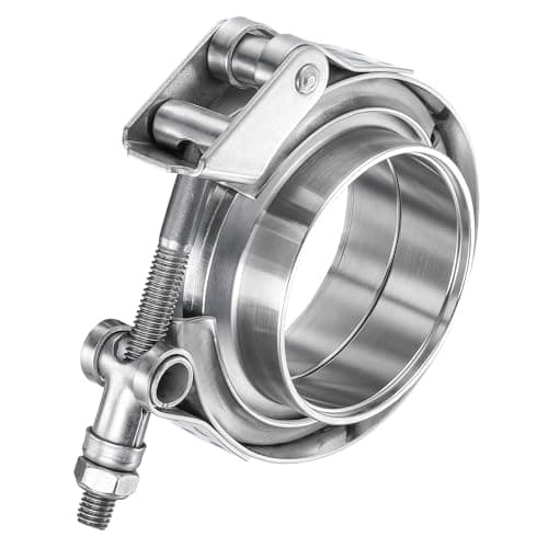 Image of WYSIWYKA 1pc 1.5inch 304 Stainless Steel Quick release Exhaust V Band Clamp kit with Female Male Flange