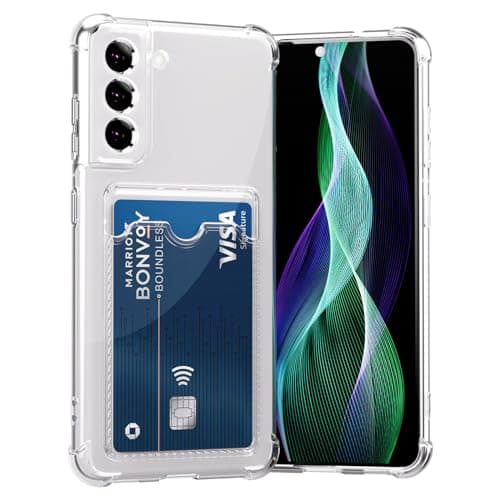 Image of AKABEILA Case for Samsung Galaxy S21 FE 5G Clear Slim Phone Case Soft TPU Wallet Case Bag Cover with Card Slot Holder Shockproof 6.4 Inch