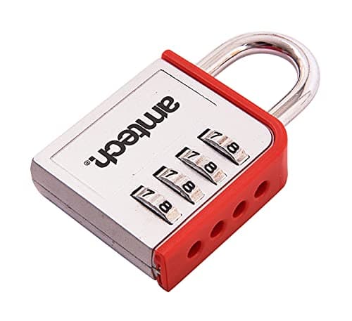 Image of Amtech – Zinc Combination Padlock, Resettable 4-Digit Code, 6mm Hardened Shackle, Keyless Security for Luggage, Gym Lockers, Cupboards and Toolboxes