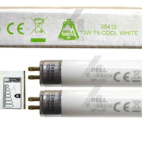 Image of 2Pk of 13w T5 525mm 21" Fluorescent Tubes Cool White 4000k G5 Cap 13 Watt Bell Lighting 05412