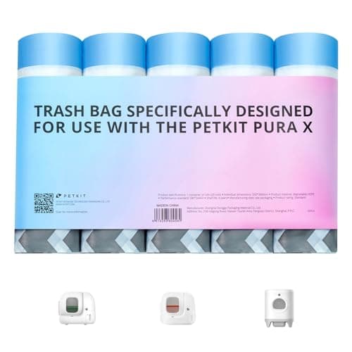 Image of PETKIT Replaced Cat Litter Tray Liners with Drawstring 100 pcs for PURA X and PURA MAX Self Cleaning Cat Litter Box, 55x30cm, Portable Strong Cat Litter Waste Replaceable Bags